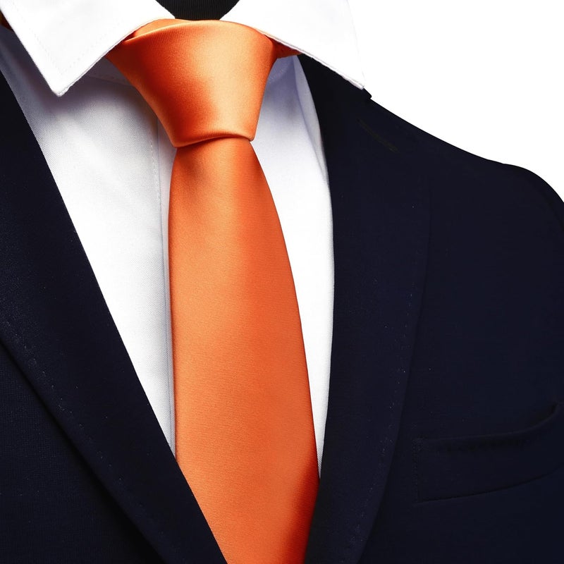 Branduce 3.15"（8cm） Mens Solid Satin Tie Pure Color Necktie for Business and Wedding + Gift Box - Image 2
